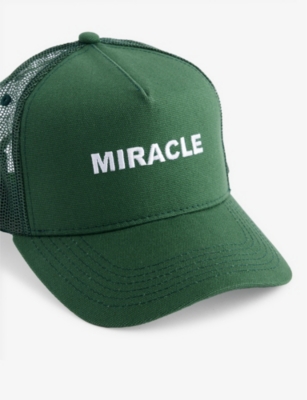 Shop Nahmias Men's Forest Green Miracle Logo-print Cotton-blend Trucker Cap