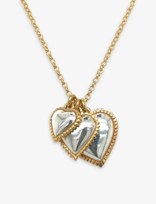 La Maison Couture Womens Gold Ana Verdun Heart Cluster 22ct Yellow Gold-plated Vermeil Sterling-silv