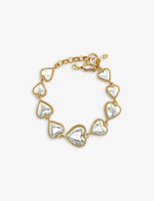 Shop La Maison Couture Womens Silver Ana Verdun Queen Of Hearts 22ct Gold-plated Sterling-silver Bracelet