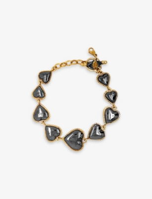 La Maison Couture Womens Black Ana Verdun Queen Of Hearts 22ct Gold-plated Sterling-silver Bracelet
