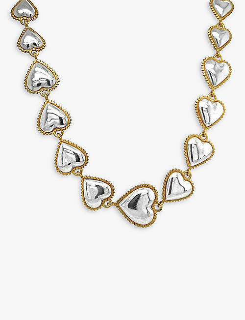 LA MAISON COUTURE: Ana Verdun&nbsp;Queen Of Hearts 22ct yellow gold-plated sterling-silver necklace