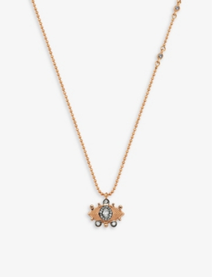 Shop La Maison Couture Womens Gold Selda Akgül 14ct Rose-gold And 0.10ct Diamond Necklace