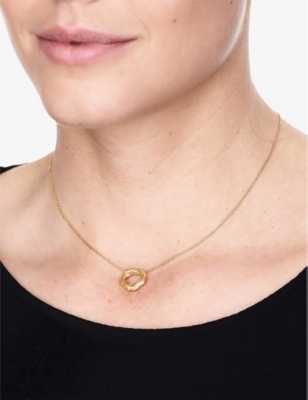 LA MAISON COUTURE: Deborah Blyth Mini Artemis 18ct yellow-gold plated sterling-silver pendant necklace