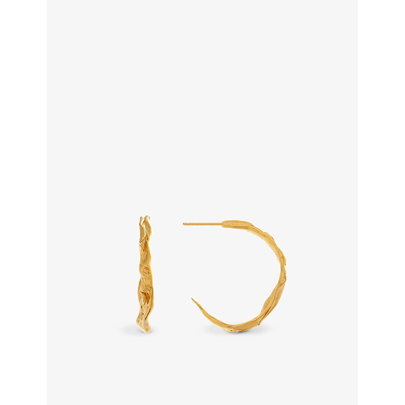 Shop La Maison Couture Deborah Blyth Wave 18ct Yellow-gold Plated Sterling-silver Hoop Earrings