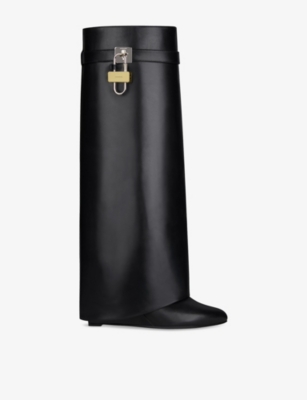 Givenchy 90mm Shark Lock Boots In Black
