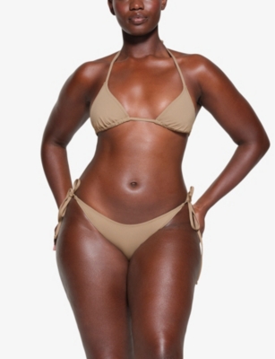 Shop Skims Women's Desert Signature Swim Triangle Padded Stretch Recycled-nylon Bikini Top