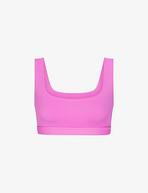 SKIMS: Signature Swim tank stretch recycled-nylon bikini top