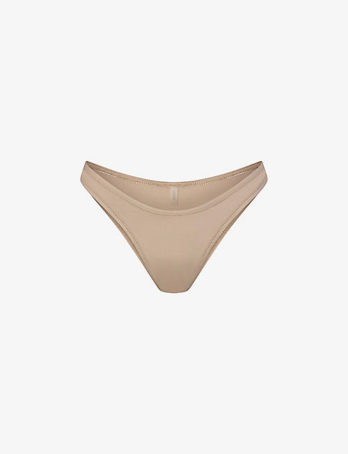 SKIMS: Signature Swim cheeky tanga stretch recycled-nylon bikini bottoms