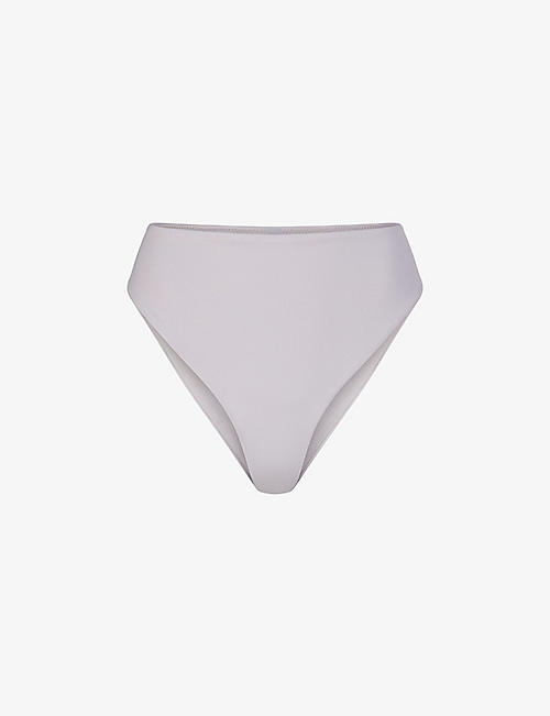 SKIMS: Signature Swim mid-rise stretch recycled-nylon bikini bottoms