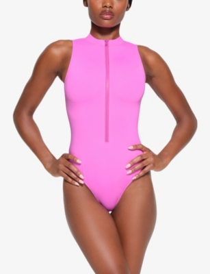 Shop Skims Women's Neon Orchid Recycled Swim Sleeveless Swimsuit