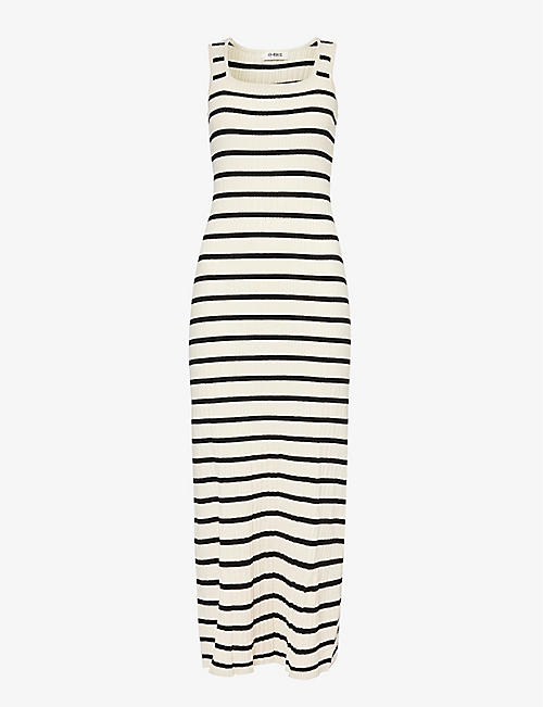 4TH & RECKLESS: Thea stripe-pattern knitted midi dress