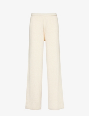 4th & Reckless Chloe Wide-leg Knitted Trousers In Cream