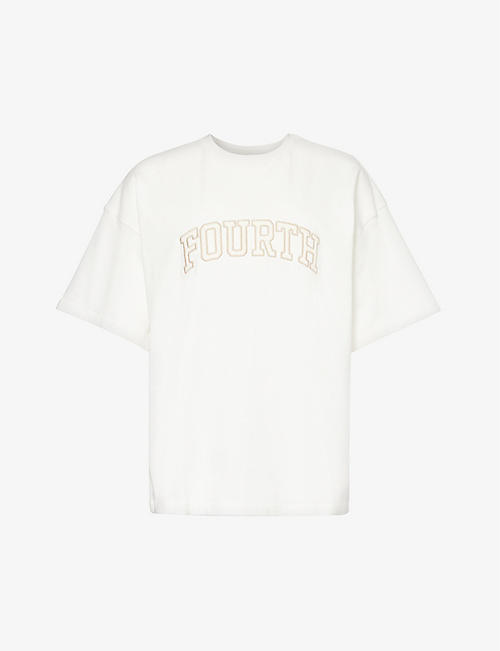4TH & RECKLESS: Croi logo text-print cotton-jersey T-shirt