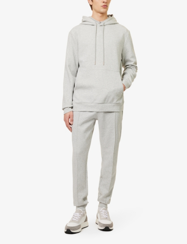 Interlock regular-fit stretch-woven hoody