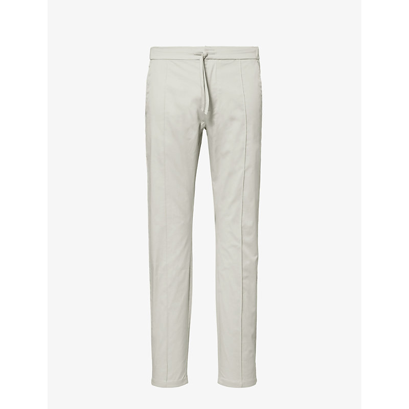 Arne Mens Stone Tapered-leg Mid-rise Stretch-cotton Trousers