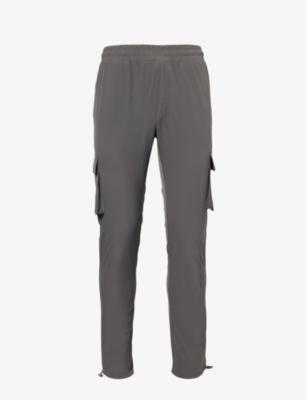 Shop Arne Men's Grey Tapered-leg Stretch-woven Cargo Trousers