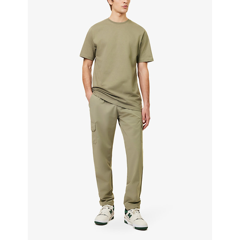 Shop Arne Men's Sage Luxe Brand-embroidered Cotton-jersey T-shirt