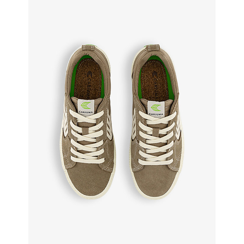 Shop Cariuma Catiba Pro Suede And Organic-cotton Low-top Trainers In Sand Ivory