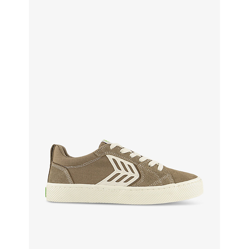 Shop Cariuma Womens Sand Ivory Catiba Pro Suede And Organic-cotton Low-top Trainers