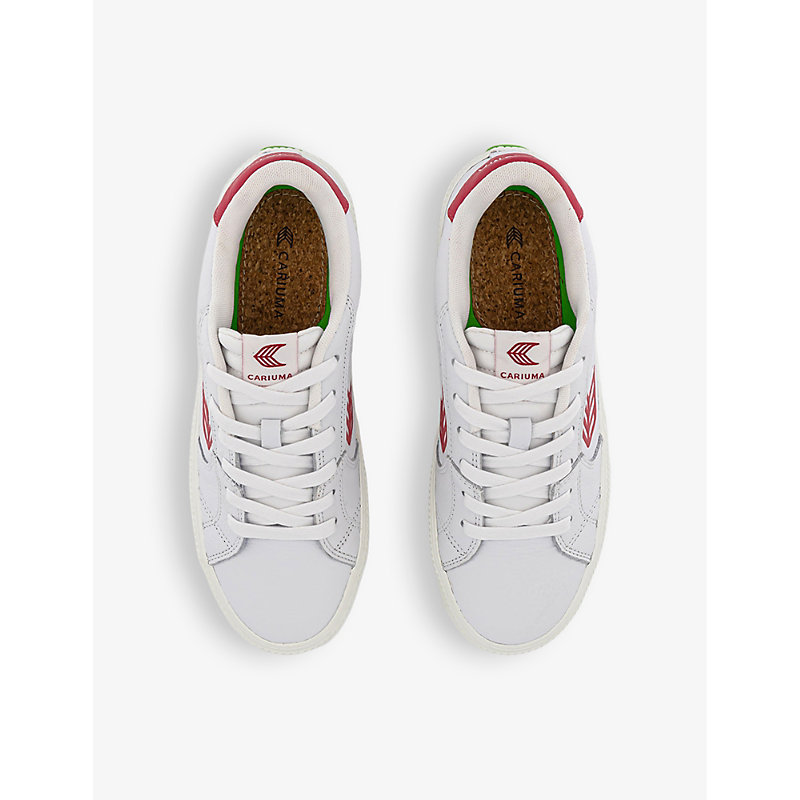 Shop Cariuma Salvas Branded Leather Low-top Trainers In Pink
