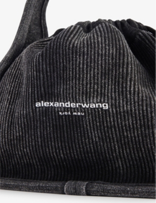 Shop Alexander Wang Grey Aged Ryan Small Stretch-cotton Top-handle Bag