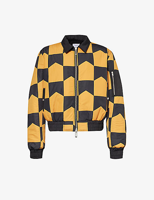 RHUDE: Chevron-print quilted shell jacket