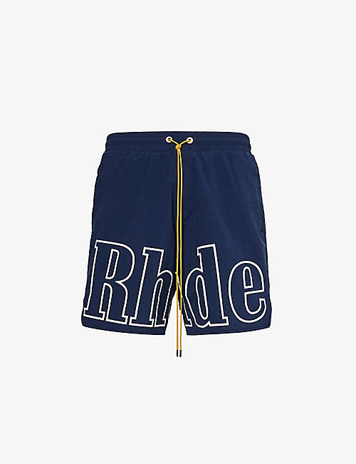 RHUDE: Track brand-logo shell shorts