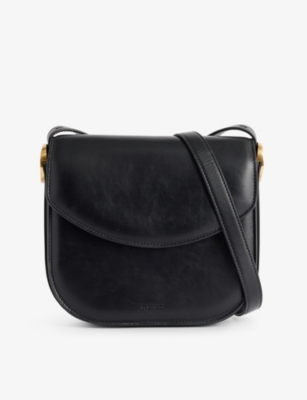 Shop Jil Sander Womens Black Coin Leather Cross-body Bag