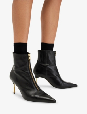 Allsaints Leather Natasha Boots 52 In Black/warm Bra