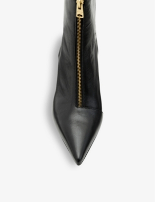 ALLSAINTS: Natasha zip-up heeled leather ankle boots