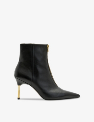 ALLSAINTS: Natasha zip-up heeled leather ankle boots