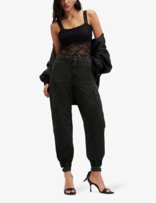 ALLSAINTS: Florence regular-fit tapered-leg organic-cotton trousers