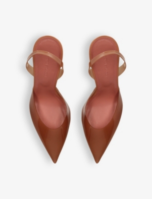AMINA MUADDI: Holli Glass pointed-toe PVC slingback heels