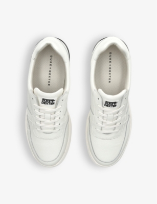 Shop Duke & Dexter Men's White Ritchie Hand-stitched Leather Low-top Trainers