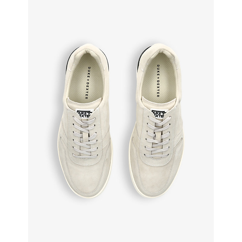 Shop Duke & Dexter Mens White/oth Ritchie Hand-stitched Leather Low-top Trainers