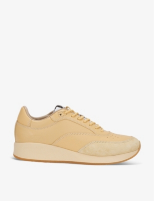 Shop Jacquemus Men's Beige La Daddy Chubky-sole Low-top Leather Trainers