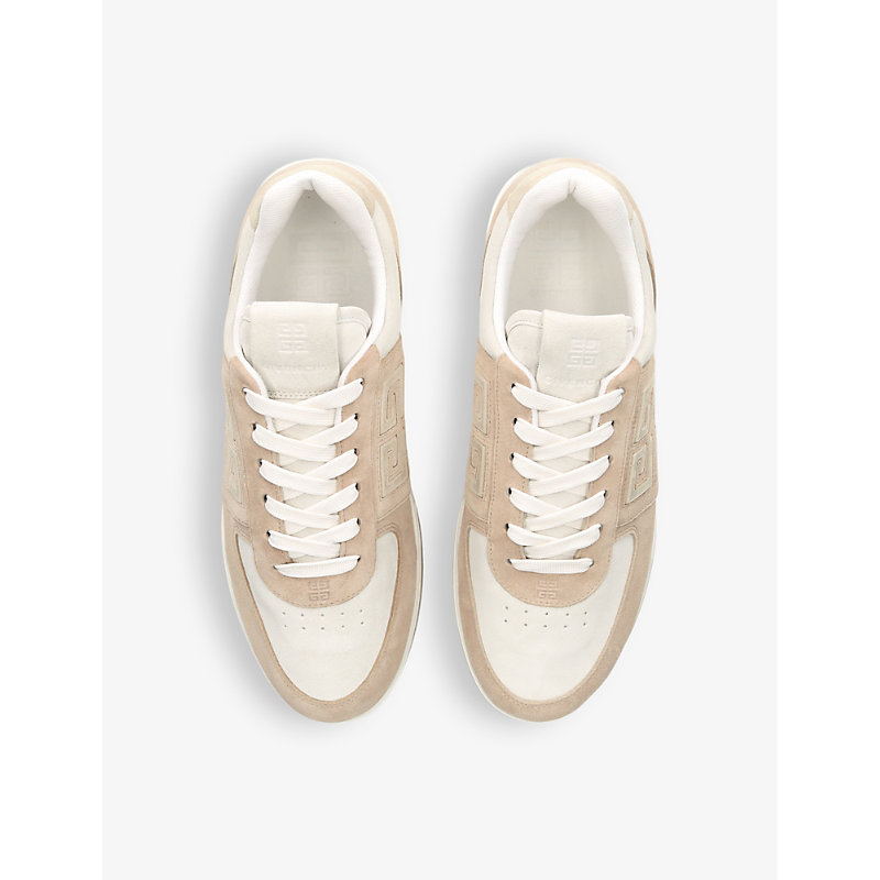 Shop Givenchy Womens Beige Comb G4 Brand-embellished Leather Low-top Trainers