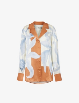 Shop Sir Womens Sciarpa Print Sorrento Graphic-pattern Silk Shirt