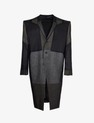 Rick Owens Black Button Coat In Black