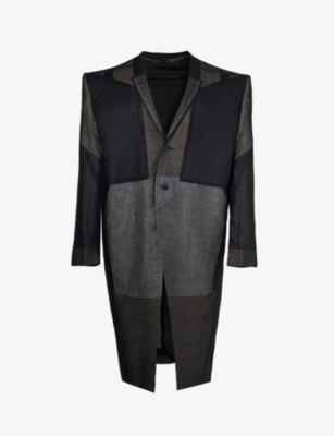 Shop Rick Owens Tatlin Semi-sheer Relaxed-fit Cotton Coat In Black