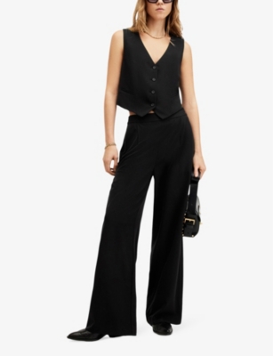 ALLSAINTS: Aleida V-neck sleeveless stretch-woven waistcoat