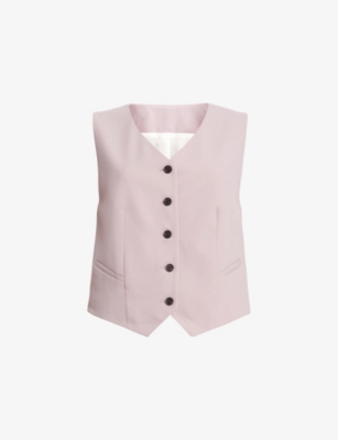 ALLSAINTS: Aleida V-neck sleeveless stretch-woven waistcoat