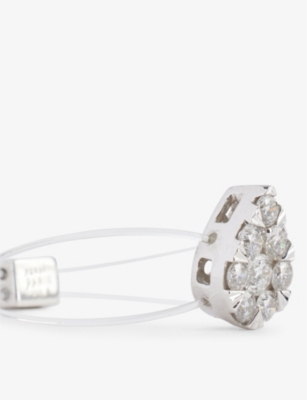 PERSEE PARIS: Float 18ct white-gold and 0.35ct pear-cut diamond ring