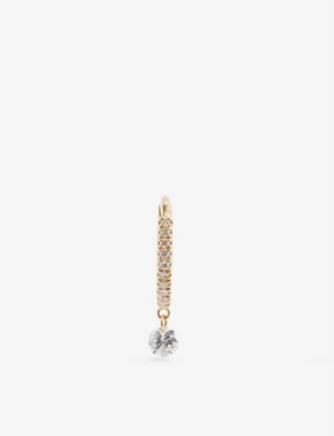 Shop Persée Paris Persee Paris Womens Yellow Gold Drop 18ct Yellow-gold And 0.11ct Diamond Single Earring