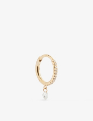 PERSEE PARIS: Drop 18ct yellow-gold and 0.11ct diamond single earring