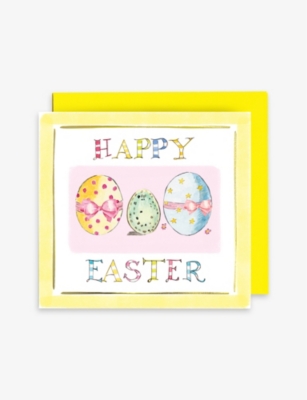 SUSAN O'HANLON: Easter Eggs Happy Easter greetings card 14.6cm x 14.6cm