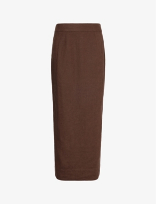 Shop Posse Women's Chocolate Emma Mid-rise Linen Maxi Skirt