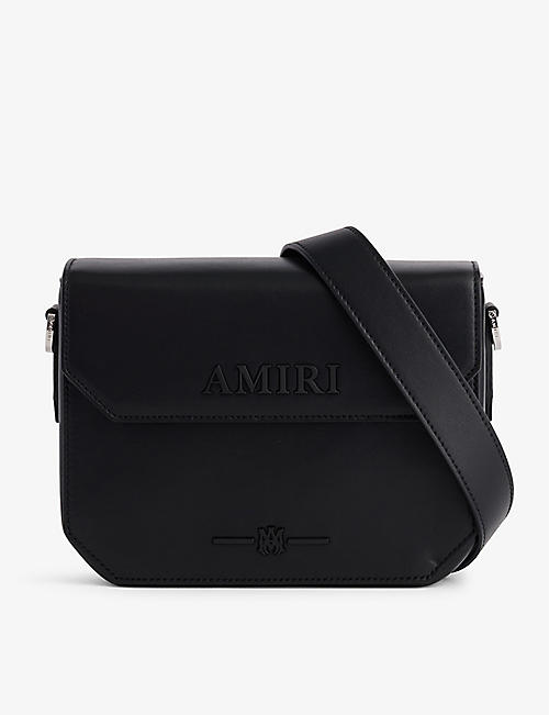 AMIRI: Logo-embellished leather cross-body bag