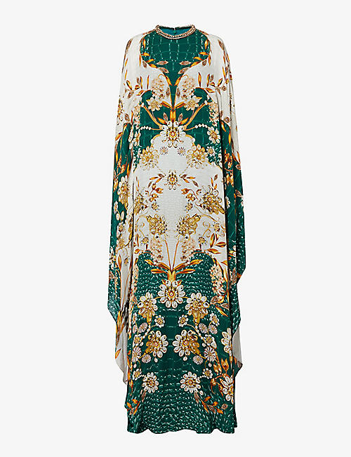MARY KATRANTZOU: Taylor floral-pattern silk maxi dress