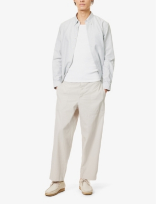 Shop Marane Men's Grey El Pepe Brand-patch Organic-cotton Trousers